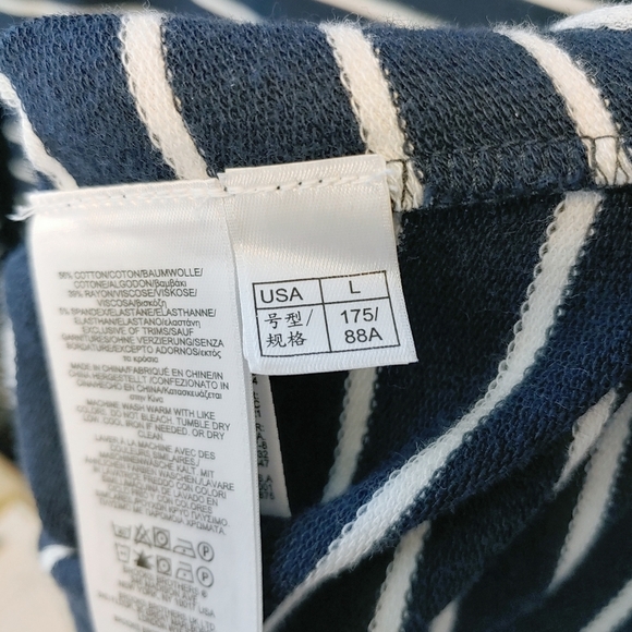 Brooks Brothers Cowl Neck Striped Cotton Blend Pullover Midi Dress Sz L - Picture 9 of 9